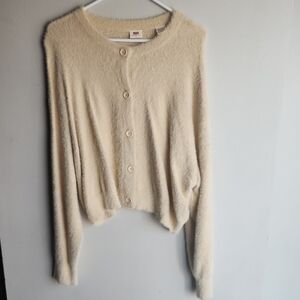 Levi's Cream Fuzzy Cardigan
